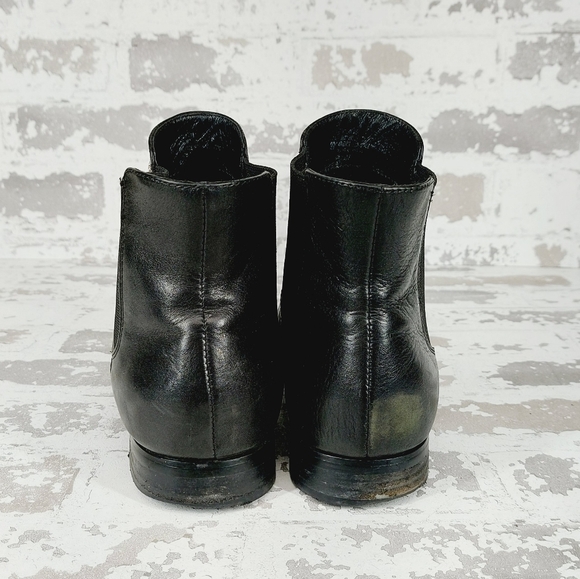 Isola Black Leather Pull On Almond Toe Ankle Boots T637 - Picture 4 of 10